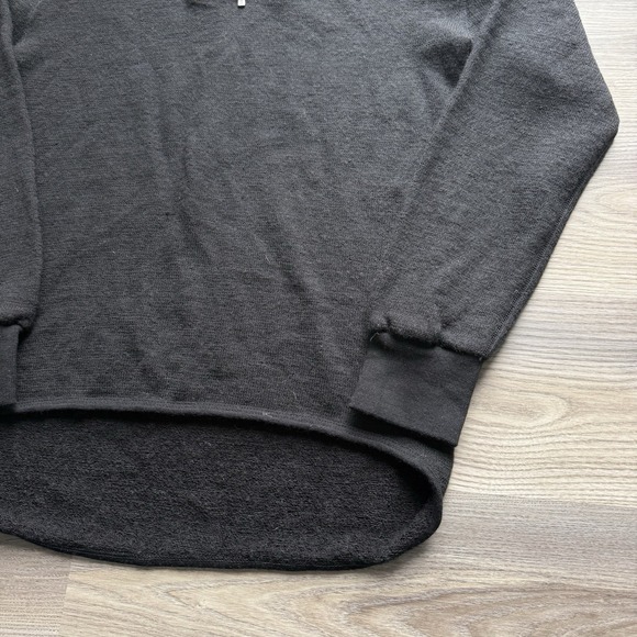 Woolpower Ullfrotte Sweater Mens Large Black 1/4 Zip 400 Wool Mid Layer Sweden - Picture 7 of 9